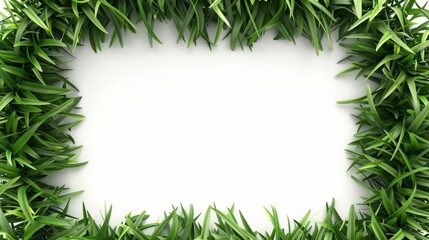 grass frame on white background.
