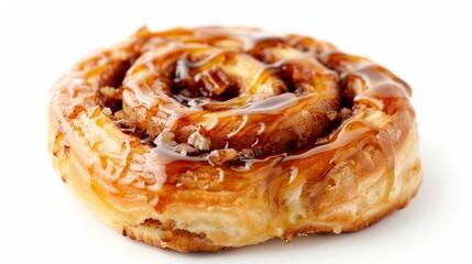 cinnamon roll isolated on white background. dessert food concept