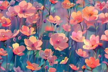 A beautiful seamless flower centric pattern design for versatile applications