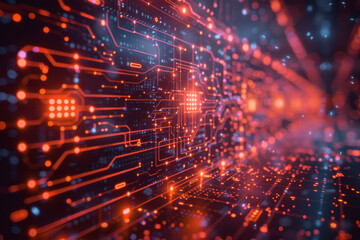 Fototapeta premium Digital background for tech, AI, neural networks, data, audio, graphics