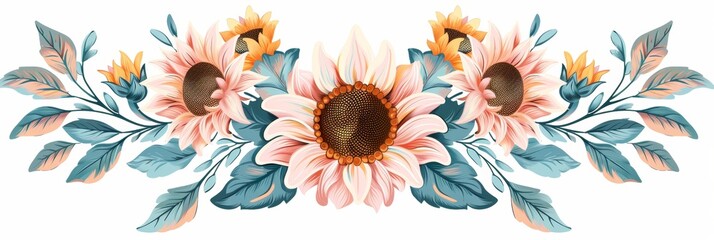 Whimsical Sunflower Ornament for Tarot Inspired Designs Generative AI