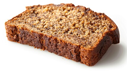 banana bread cake isolated on white background. dessert concept