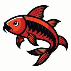 Solid color Carp fish animal vector design