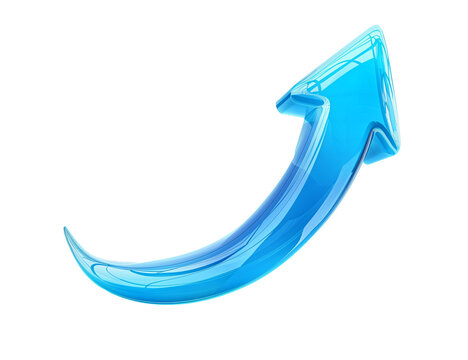 recommend clip art: Blue curved arrow pointing right isolated on transparent background