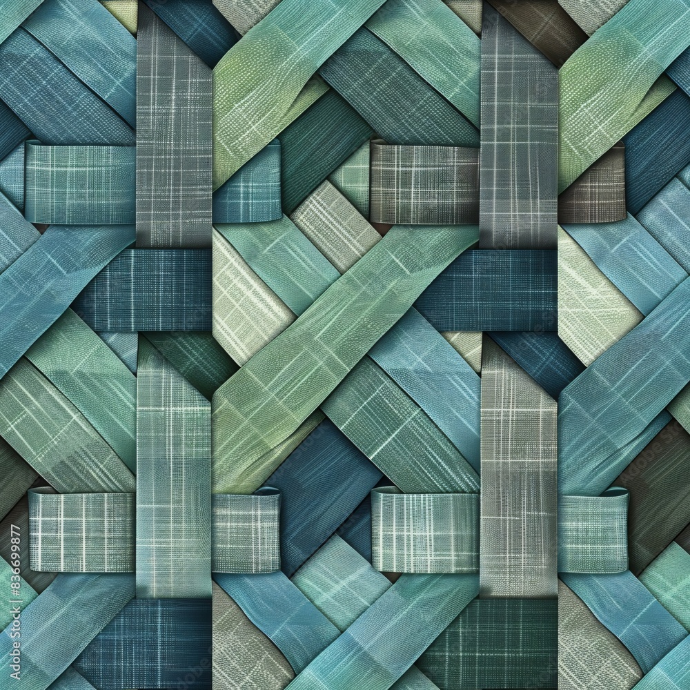 Poster a seamless pattern with photo realistic woven fabric textures creating a repetitive design