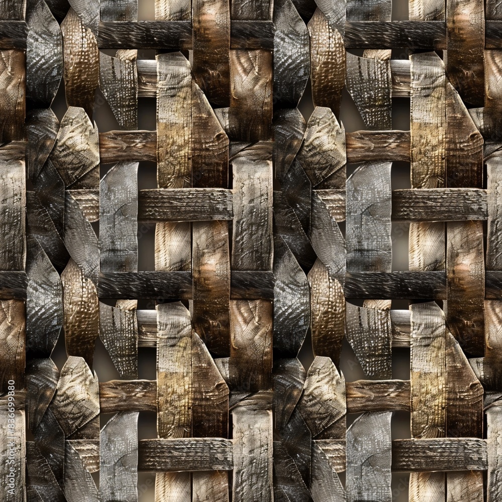 Poster a seamless pattern with photo realistic woven fabric textures creating a repetitive design