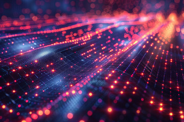 Obraz premium Digital background for tech, AI, neural networks, data, audio, graphics