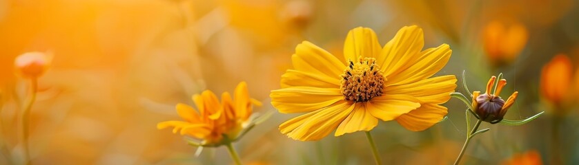 Obraz premium Beautiful yellow flower in the garden