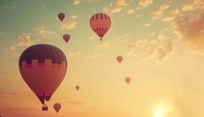 Obraz premium Flying High: Spectacular Sunrise Hot Air Balloons in Cappadocia