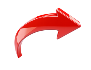 Red Curved Arrow Pointing Right - Transparent PNG Icon for Direction & Navigation