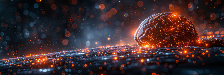 Fototapeta premium Digital background for tech, AI, neural networks, data, audio, graphics