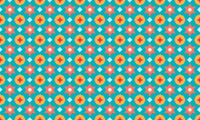 Paper Cutout Design Geometric Shapes Seamless Pattern for Wallpaper Background
