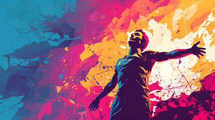 Bold human silhouette in vibrant colors and expressive lines, showcasing emotive design in high resolution.