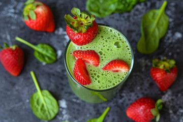 Fresh Spinach and Strawberry Shake