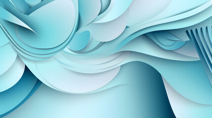 Background with light blue gradient color paper cut vector image