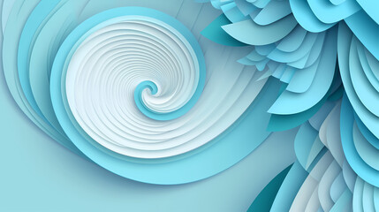 Background with light blue gradient color paper cut vector image