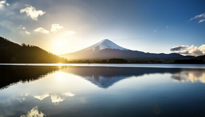 Obraz premium 富士山 日本 日本晴れ 縁起 頂点 ai生成画像 