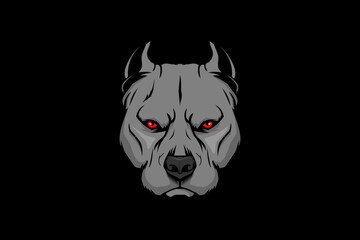 Aggressive Pitbull Dog Cartoon Character vector design