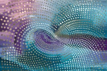 Fototapeta premium an abstract background with a pattern of dots and a gradient of blues and purples