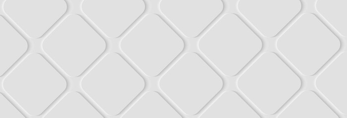 Modern abstract white square shape background. Elegant geometric shape pattern with light shadow. Suit for wallpaper, cover, poster, banner, brochure, presentation, website, flyer