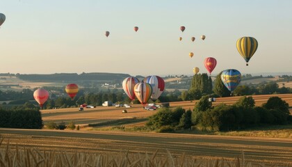 Obraz premium Mesmerizing Mondial Hot Air Balloon Reunion in Chambley, France - July 30, 2006