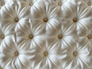 Close-up of white leather cushion