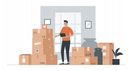 Embrace simplicity with this minimalist hero image for a house removalist website, spotlighting the movers' exceptional service.