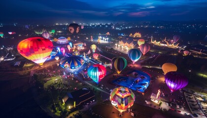 Enchanting Balloon Magic Night Glow Lights Up Chiang Rai Sky at International Balloon Fiesta