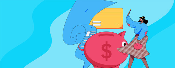 Online shopping payment security character flat vector concept operation hand drawn illustration
