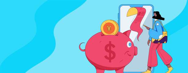 Online shopping payment security character flat vector concept operation hand drawn illustration
