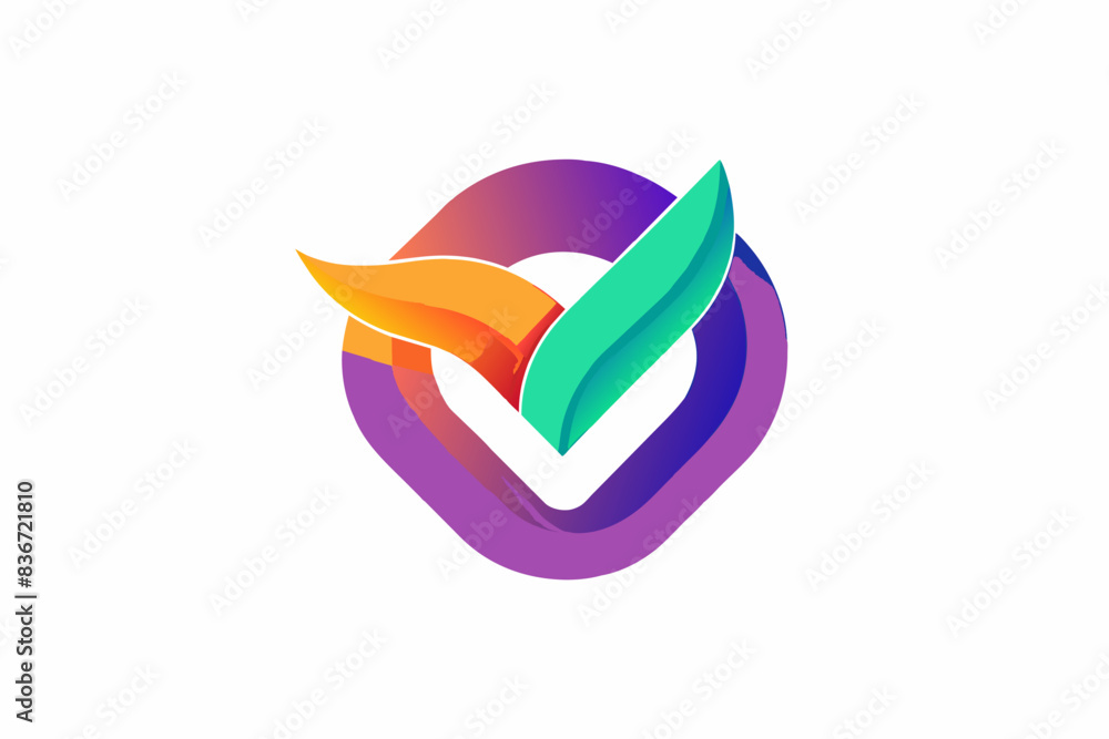 Aufkleber a logo with a leaf inside of it, a logo with a leaf inside of it, a gradient logo with a smooth colo