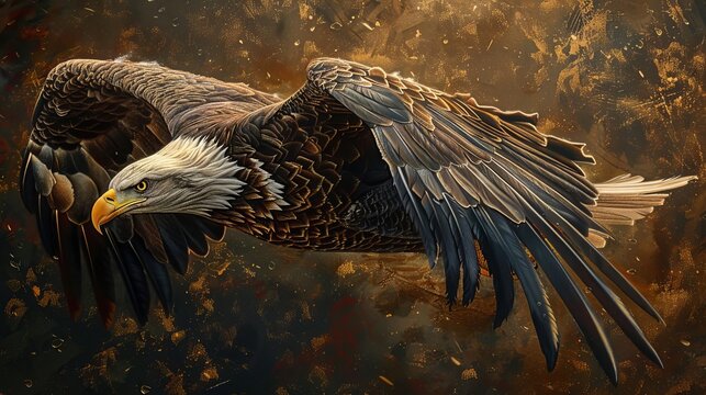 An eagle is flying in the sky