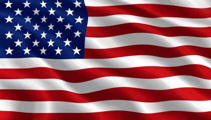 Fototapeta premium American flag wave close up background. USA flag