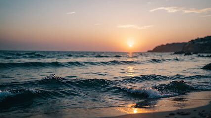Naklejka premium Sunset on the beach