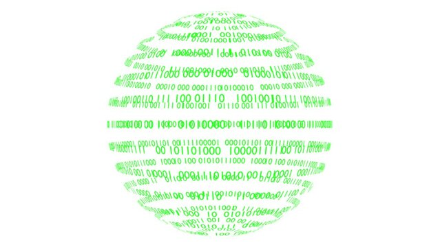 Filmato. Illustrazione 3D. Sfondo mondo digitale. Sequenza di zero e uno concetto di connessione globale tra persone, social network, e dispositivi informatici