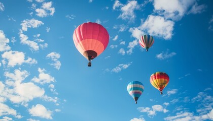 Obraz premium Blue Bliss: Vibrant Hot Air Balloons Soaring in the Sky