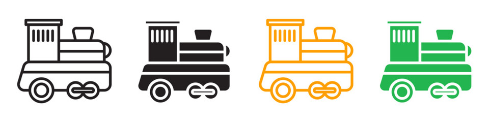 Toy train icon line art vector