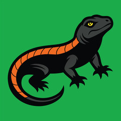 Solid color Caiman Lizard animal vector design