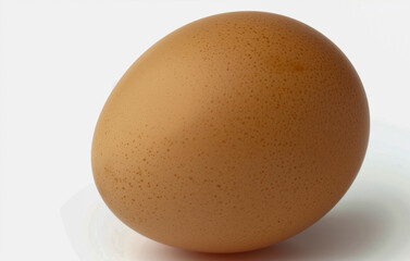 Simple brown egg on white background

