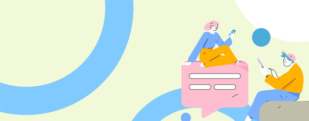 Communicate with consultants flat vector character concept operation hand drawn illustration

