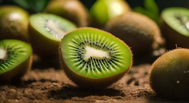 Kiwi fruit on the table.