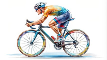 drawing of a cyclist on a white background