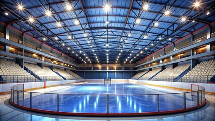 Empty hockey ice rink arena stadium