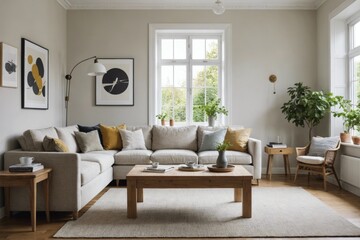  view of light living room with sofa and soft bench