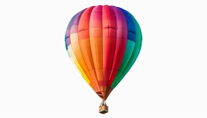 Vibrant Hot Air Balloon Soaring on White Background - with Clipping Path
