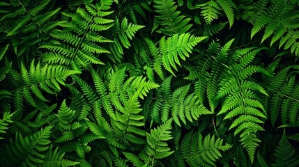 Close up green leave fern. Nature green plant pattern background and texture.
