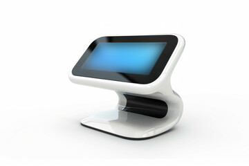 Modern AI Assistant Device with Sleek Design and Touch Screen Interface Isolated on True White Background in Photorealistic HD Quality