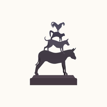 Town Musicians of Bremen. Flat style illustration
