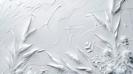 Obraz premium White wall adorned with various flowers