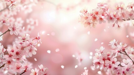Obraz premium Floral flower spring abstract background of cherry blossom flower in spring season in Japan